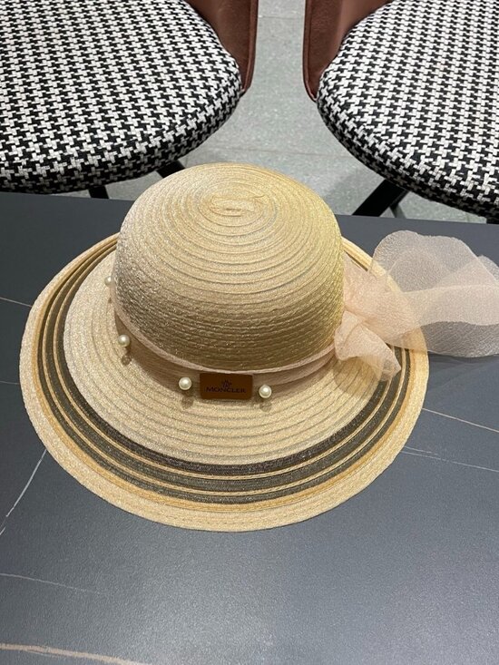 Cute Straw Sun Hat w/ Pearl Details & Bow Accent main image 7